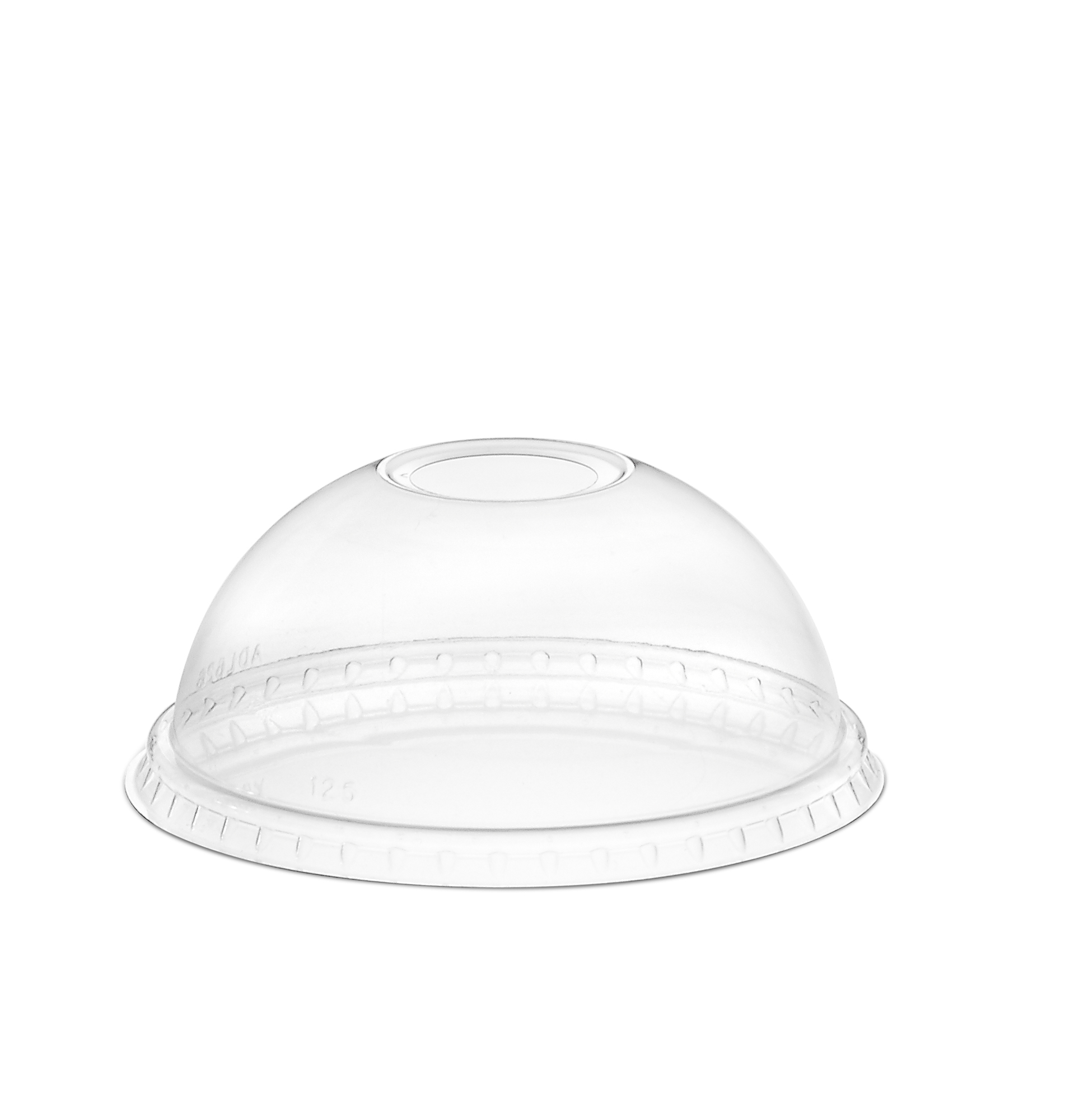 clear drinking cup dome lid with straw hole