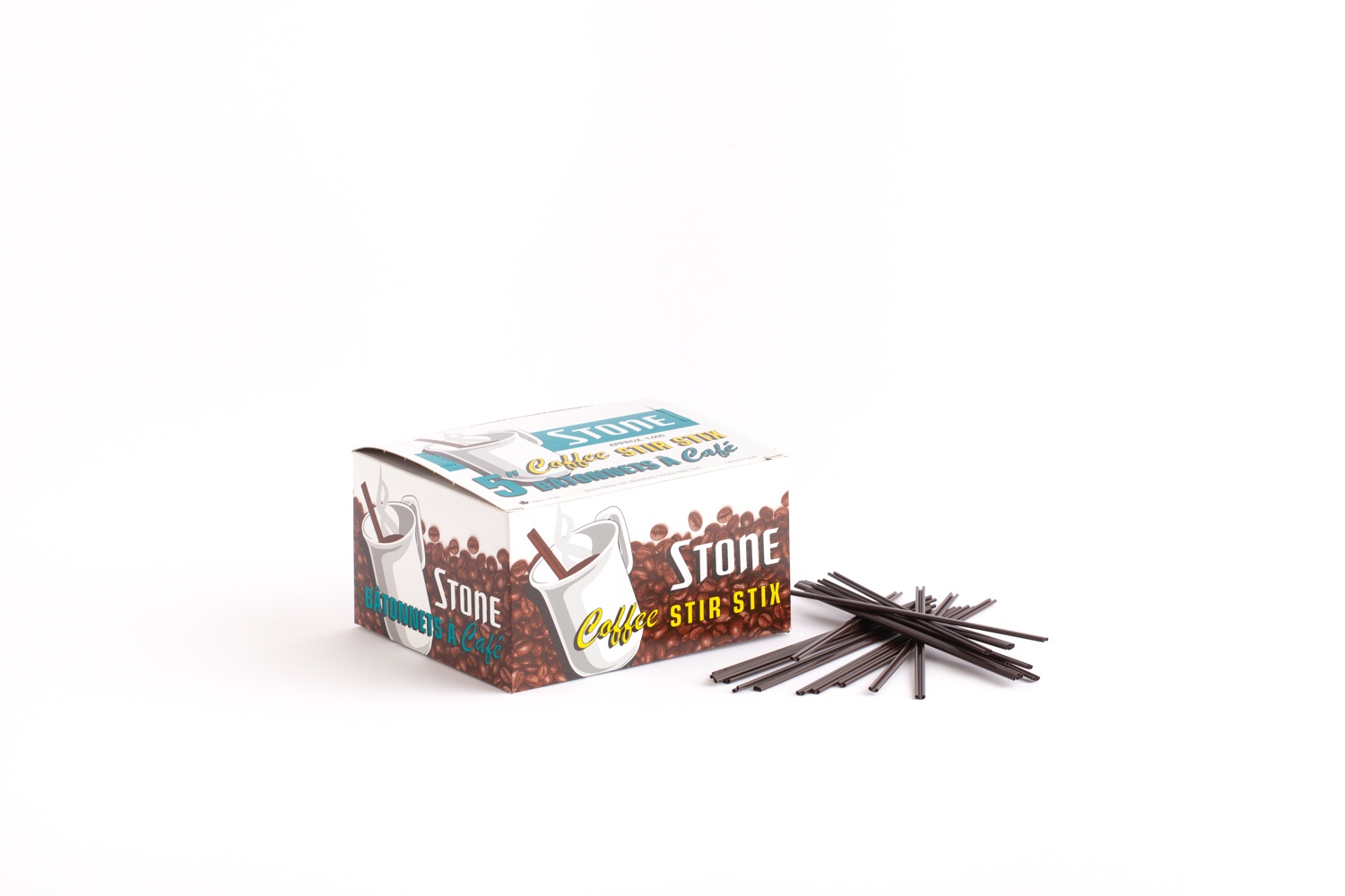 product image stone straw box coffee stir stix