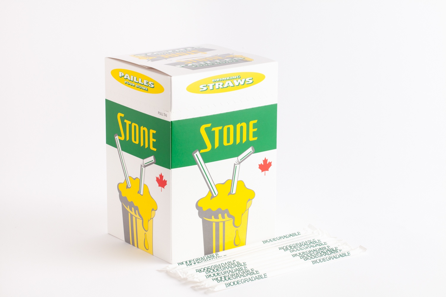 product image stone straw box green wrapped straws biodegradable